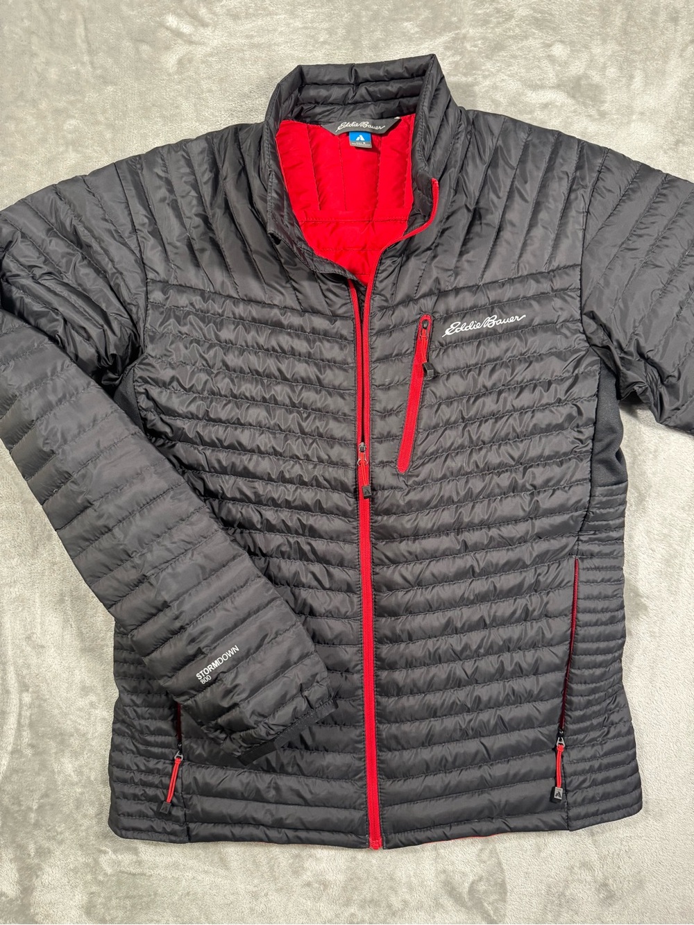 Men's Eddie Bauer First Ascent Storm Down 800 Fill Black Puffer Jacket Sz S
